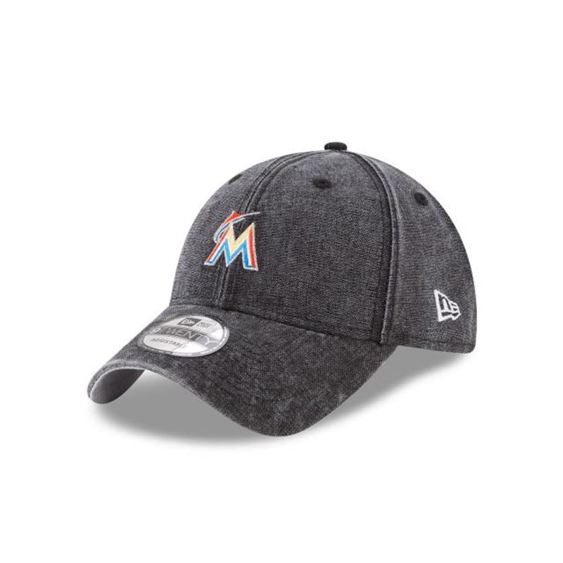 MLB Miami Marlins Rugged Mini 9Twenty Adjustable (MWG1346) - Black New Era Caps